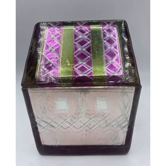 Anthropologie Snowflake House Evergreen & Embers Fragranced Cut Glass Candle - Picture 4 of 16